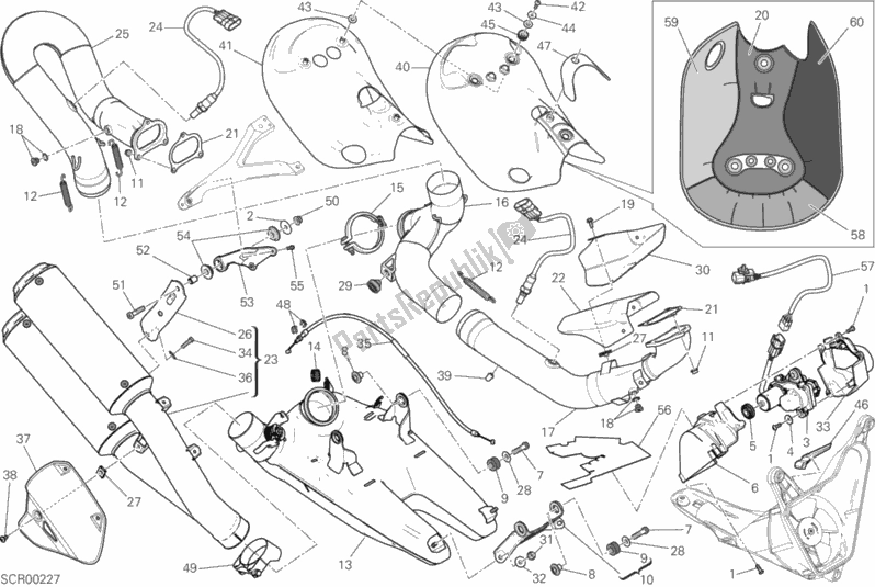 Toutes les pièces pour le Système D'échappement (jap) du Ducati Superbike 1299 ABS 2017